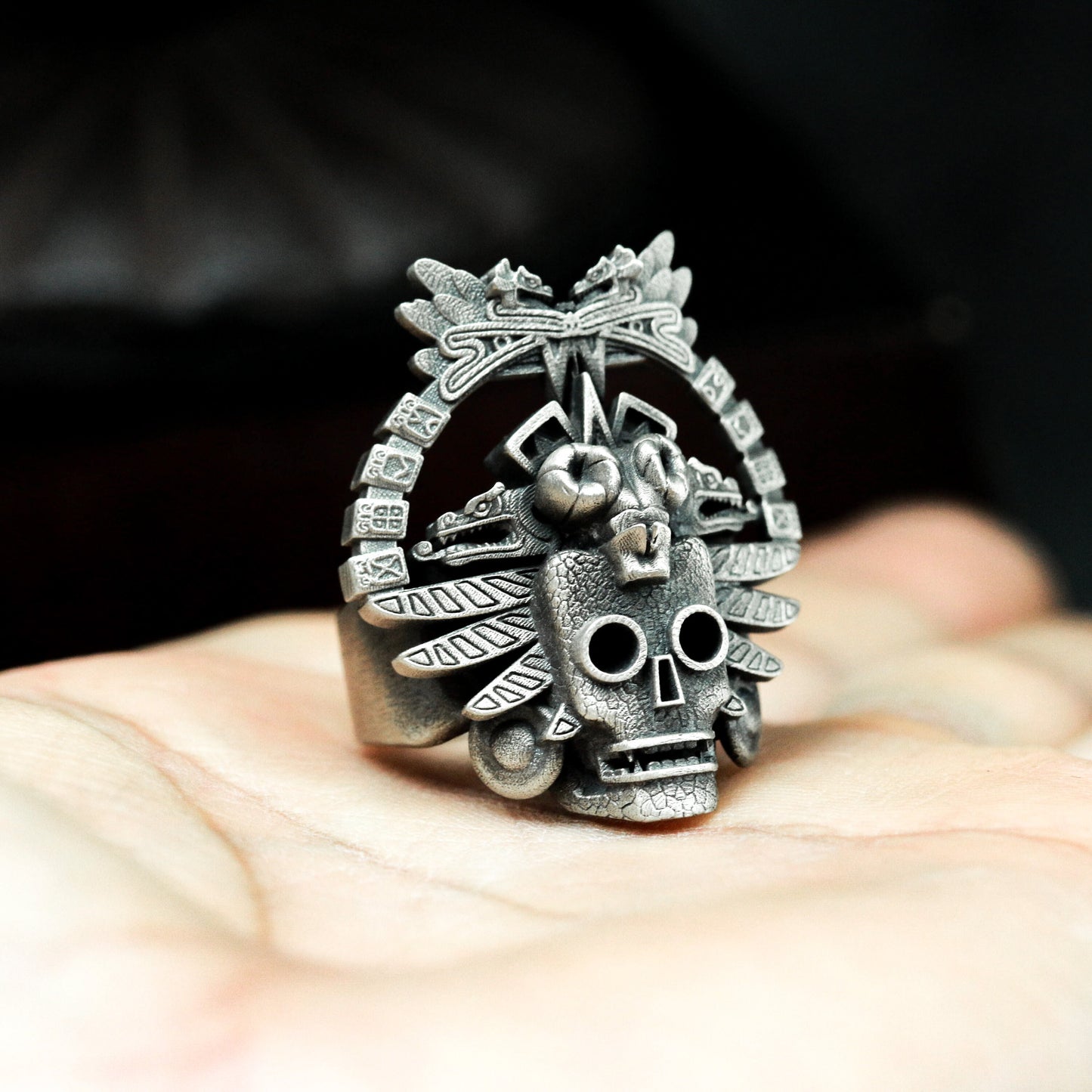 Mayan High Priest Ring ¨C Handmade 925 Silver Tribal Ceremony Band