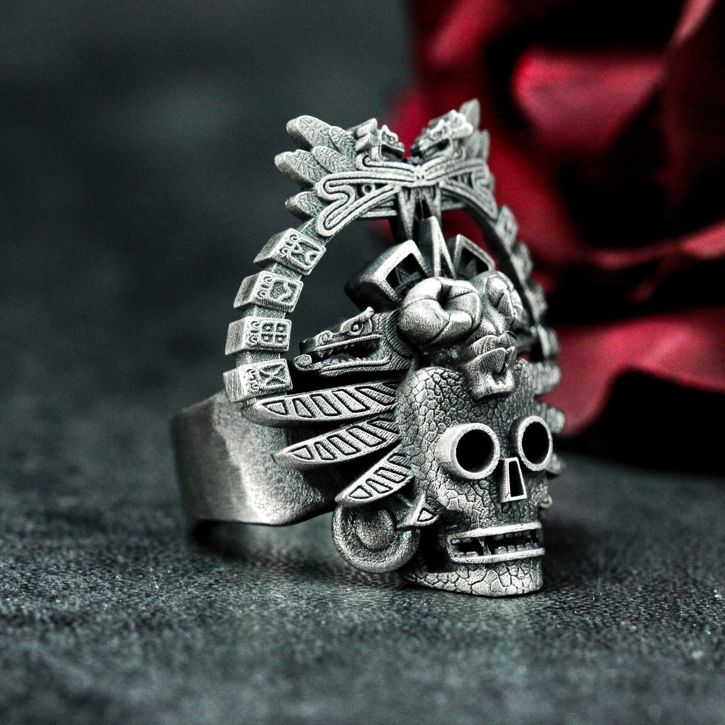 Mayan High Priest Ring ¨C Handmade 925 Silver Tribal Ceremony Band
