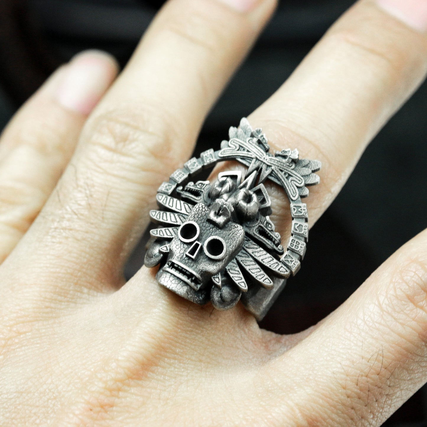 Mayan High Priest Ring ¨C Handmade 925 Silver Tribal Ceremony Band