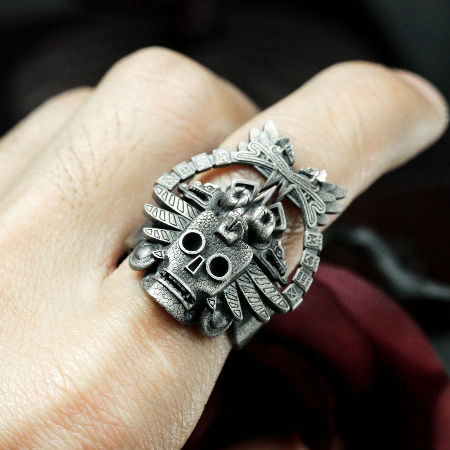 Mayan High Priest Ring ¨C Handmade 925 Silver Tribal Ceremony Band