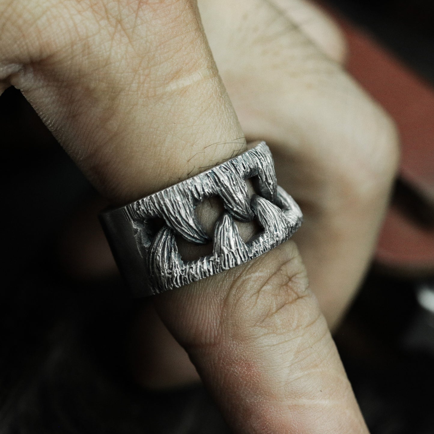 Claw Scratch Ring - 925 Silver Handmade Wild Engraving