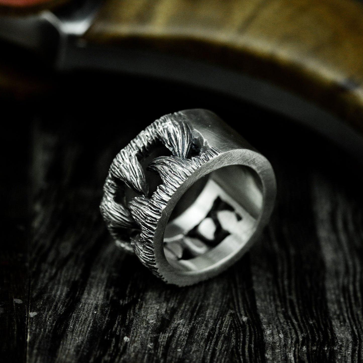 Claw Scratch Ring - 925 Silver Handmade Wild Engraving