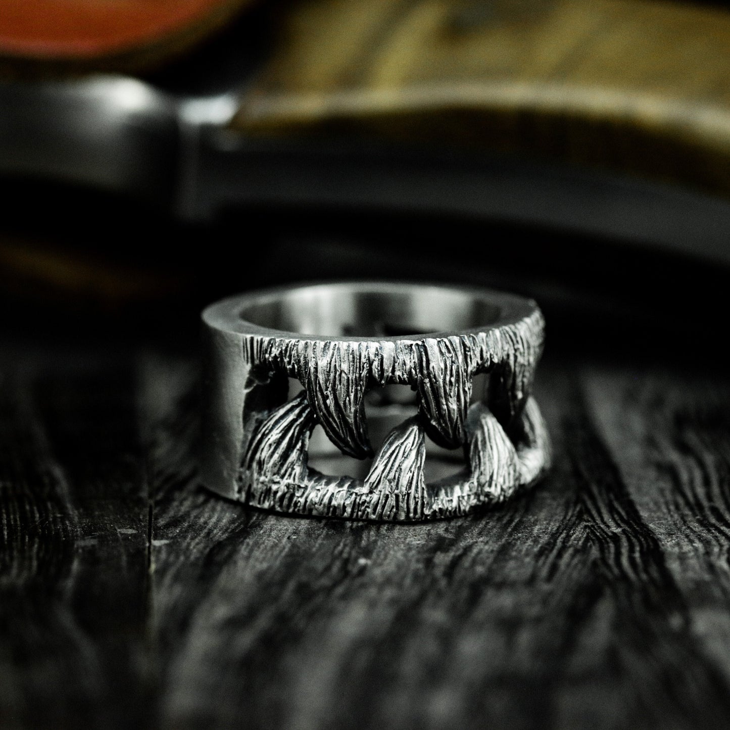 Claw Scratch Ring - 925 Silver Handmade Wild Engraving