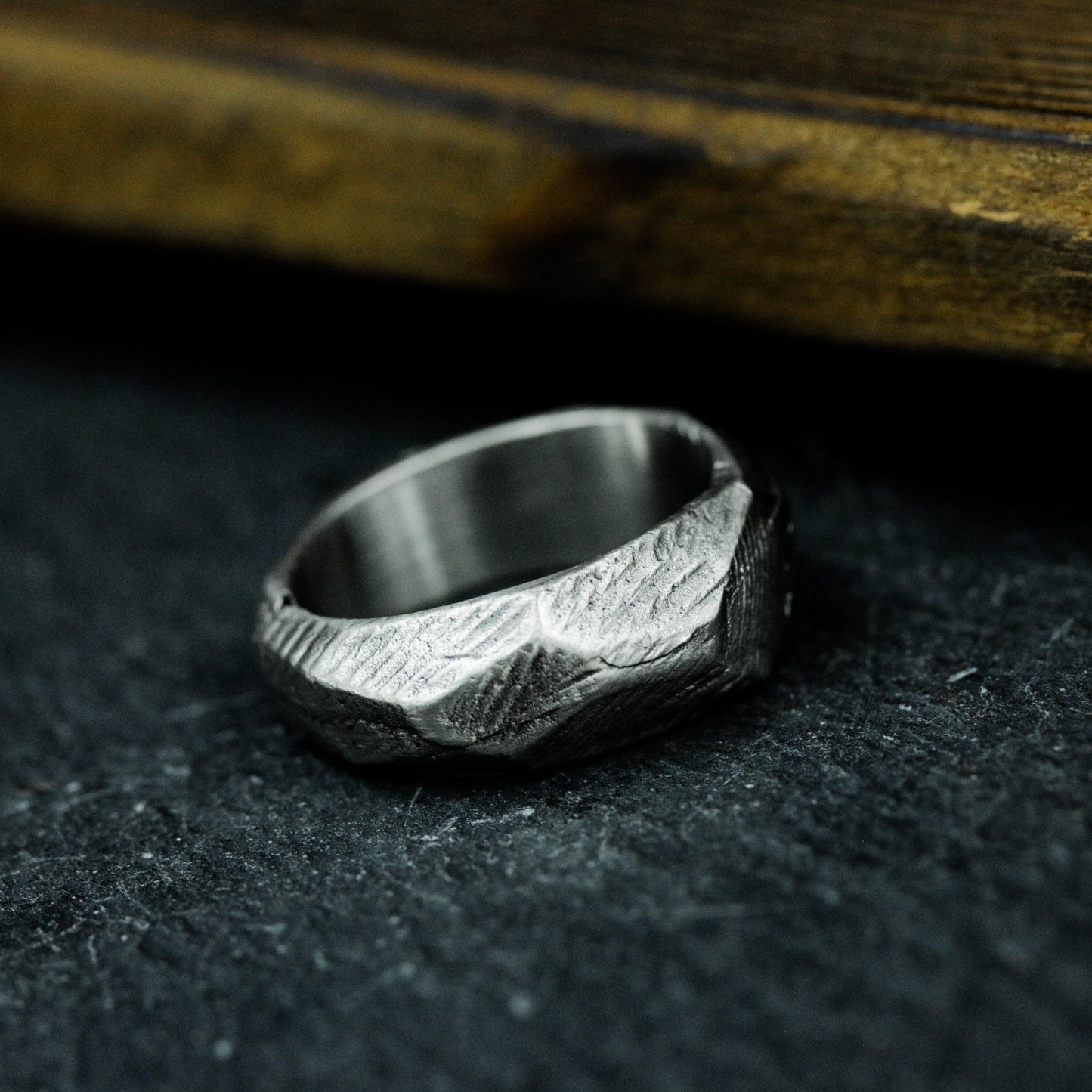 Textured Minimal Band ¨C 925 Silver Handmade