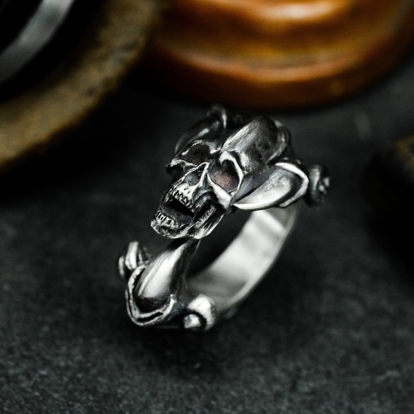 Eagle Claw Skull Ring ¨C 925 Sterling Silver Handmade