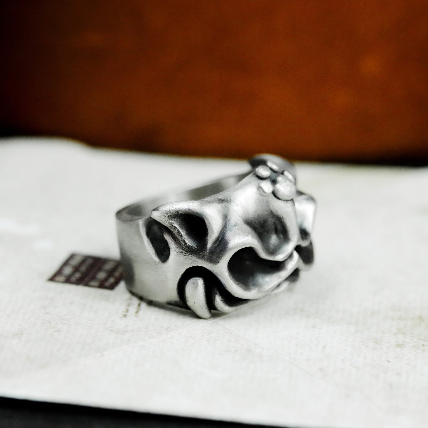 Shy Cat Ring - 925 Silver Handmade Playful Face