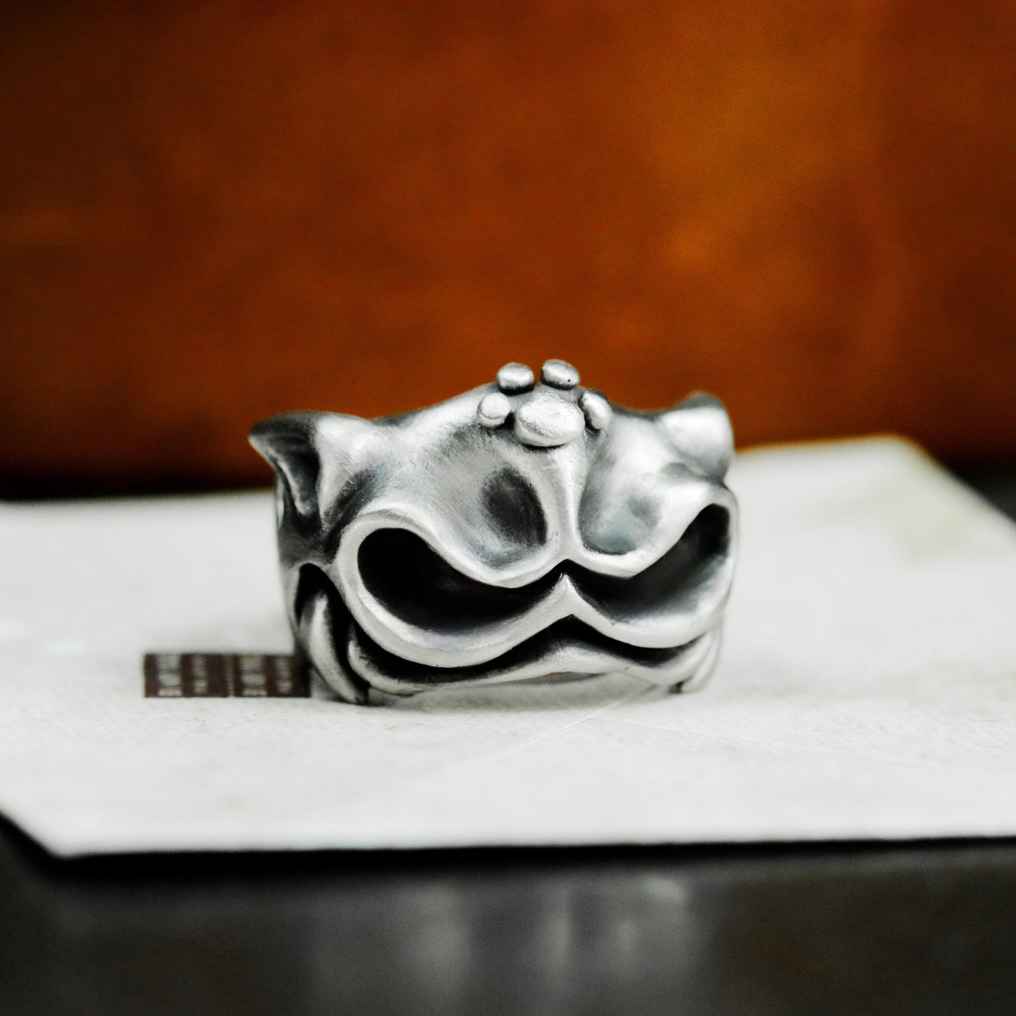 Shy Cat Ring - 925 Silver Handmade Playful Face