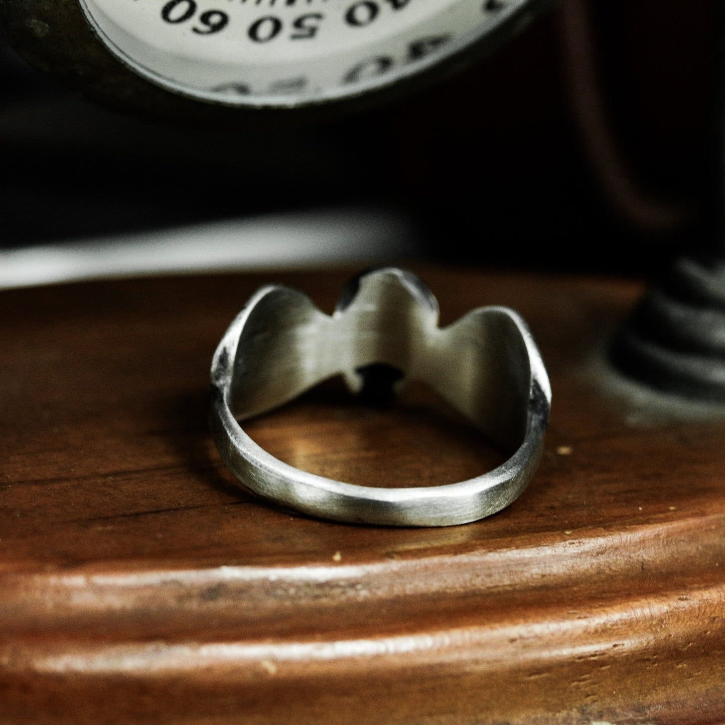 Winged Skull Gothic Ring - 925 Silver Handmade