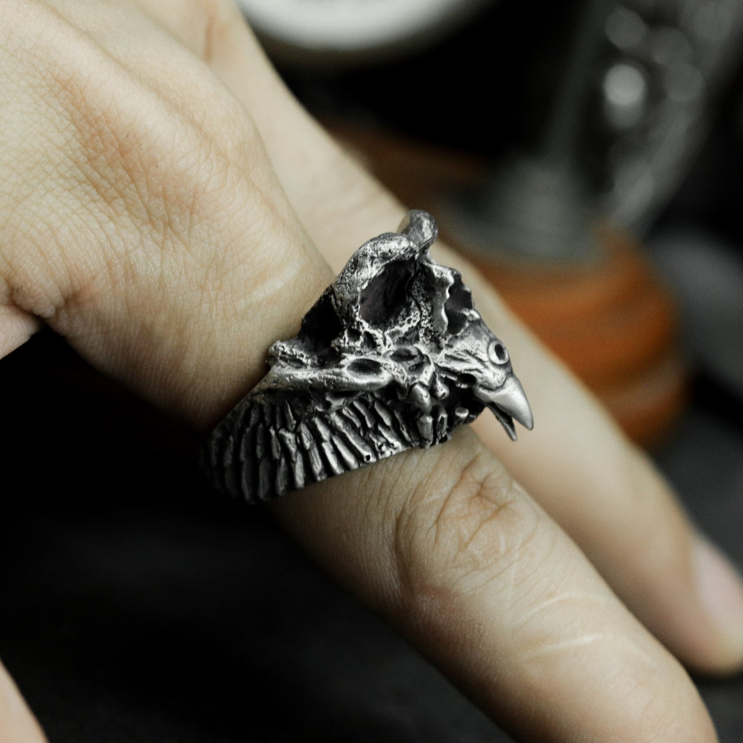 Eagle Skull Ring ¨C 925 Sterling Silver Handmade