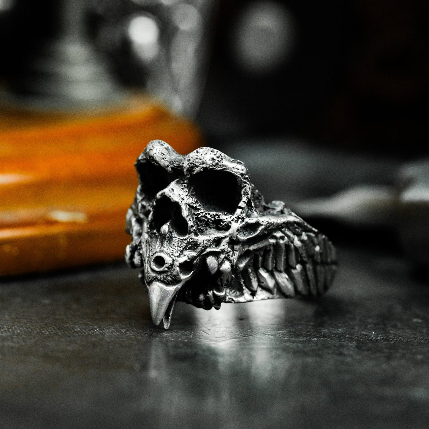 Eagle Skull Ring ¨C 925 Sterling Silver Handmade