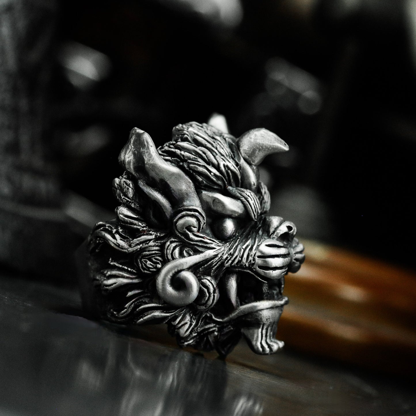 Lion King Mythical Beast Ring - 925 Silver Handmade