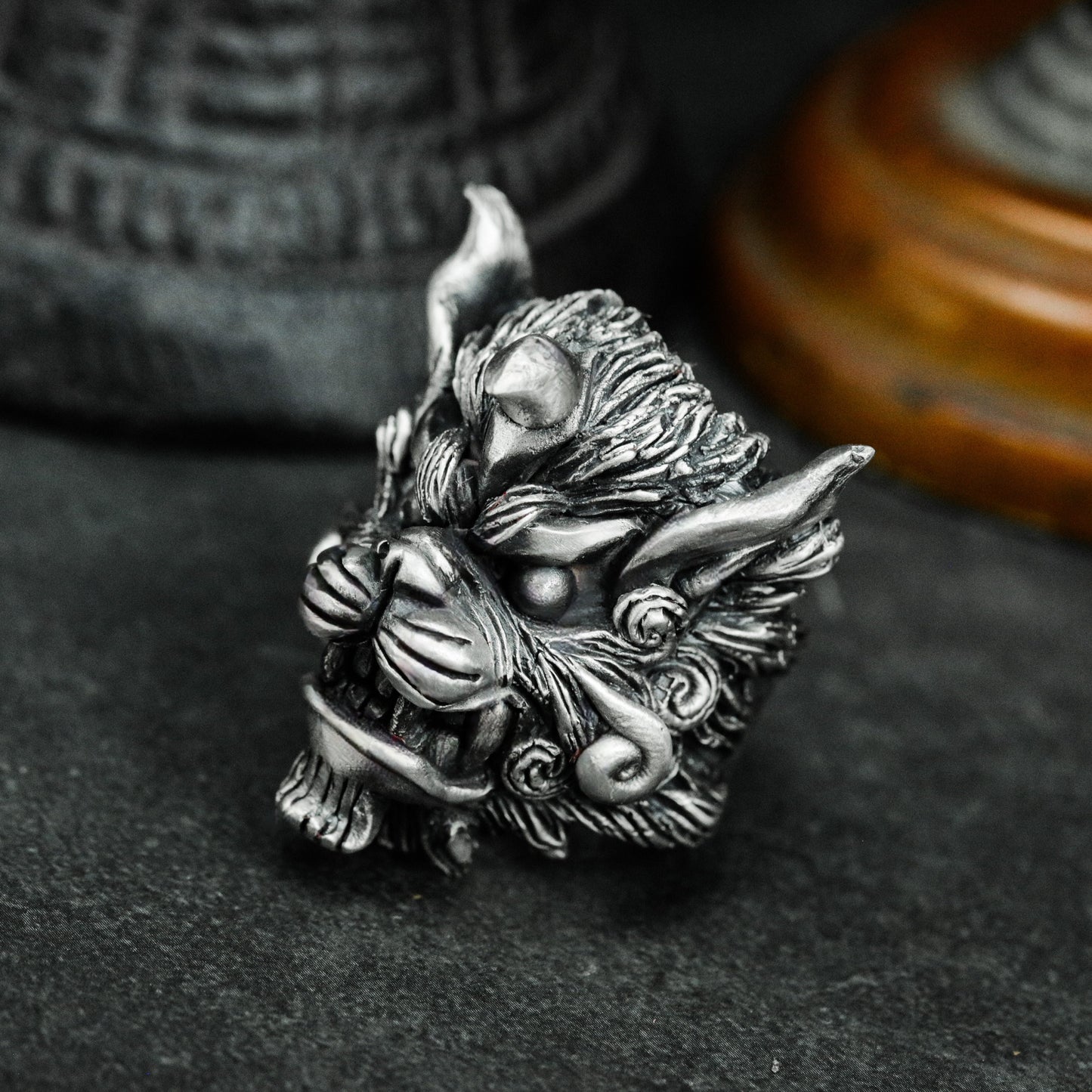 Lion King Mythical Beast Ring - 925 Silver Handmade