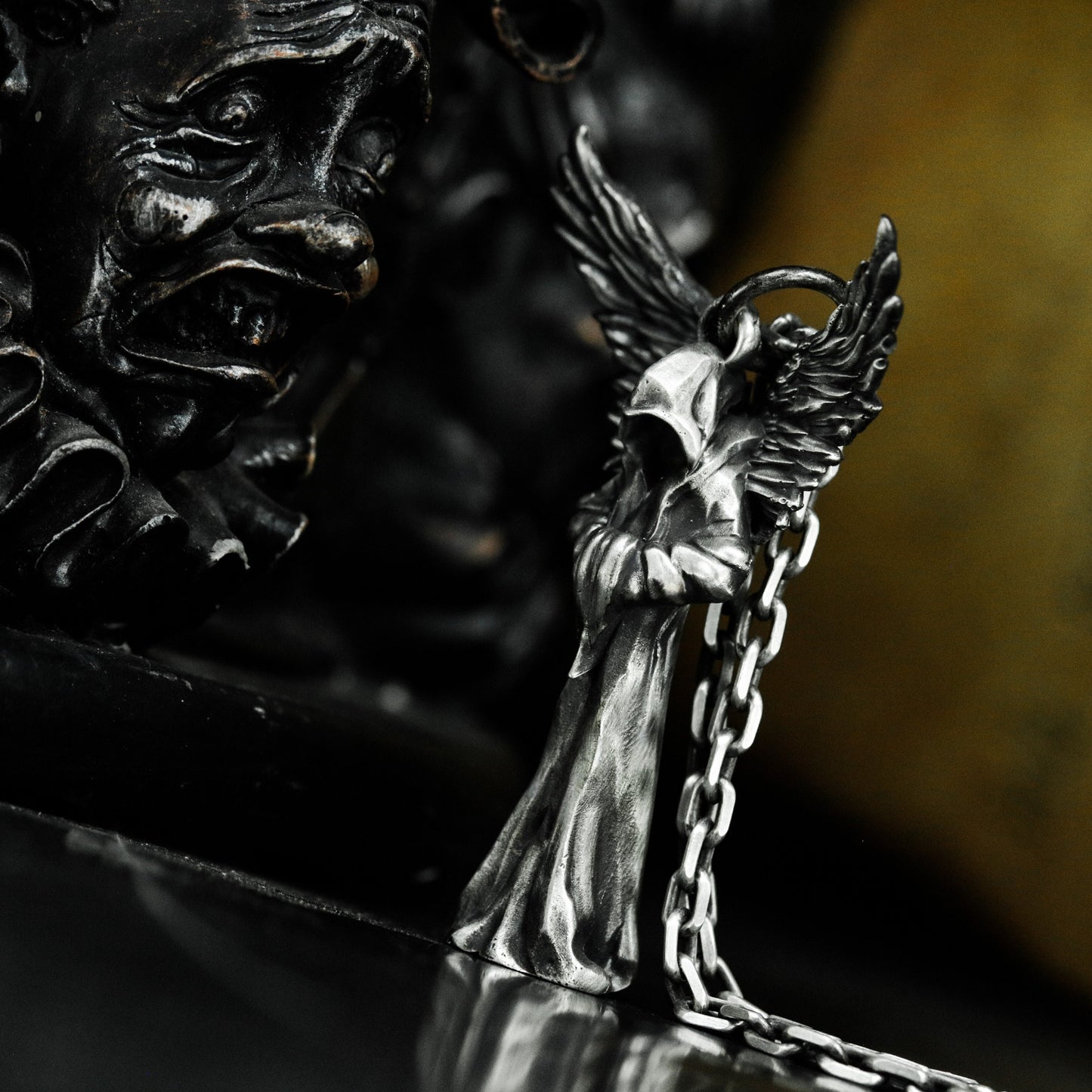 Winged Watcher Pendant ¨C 925 Silver Handmade