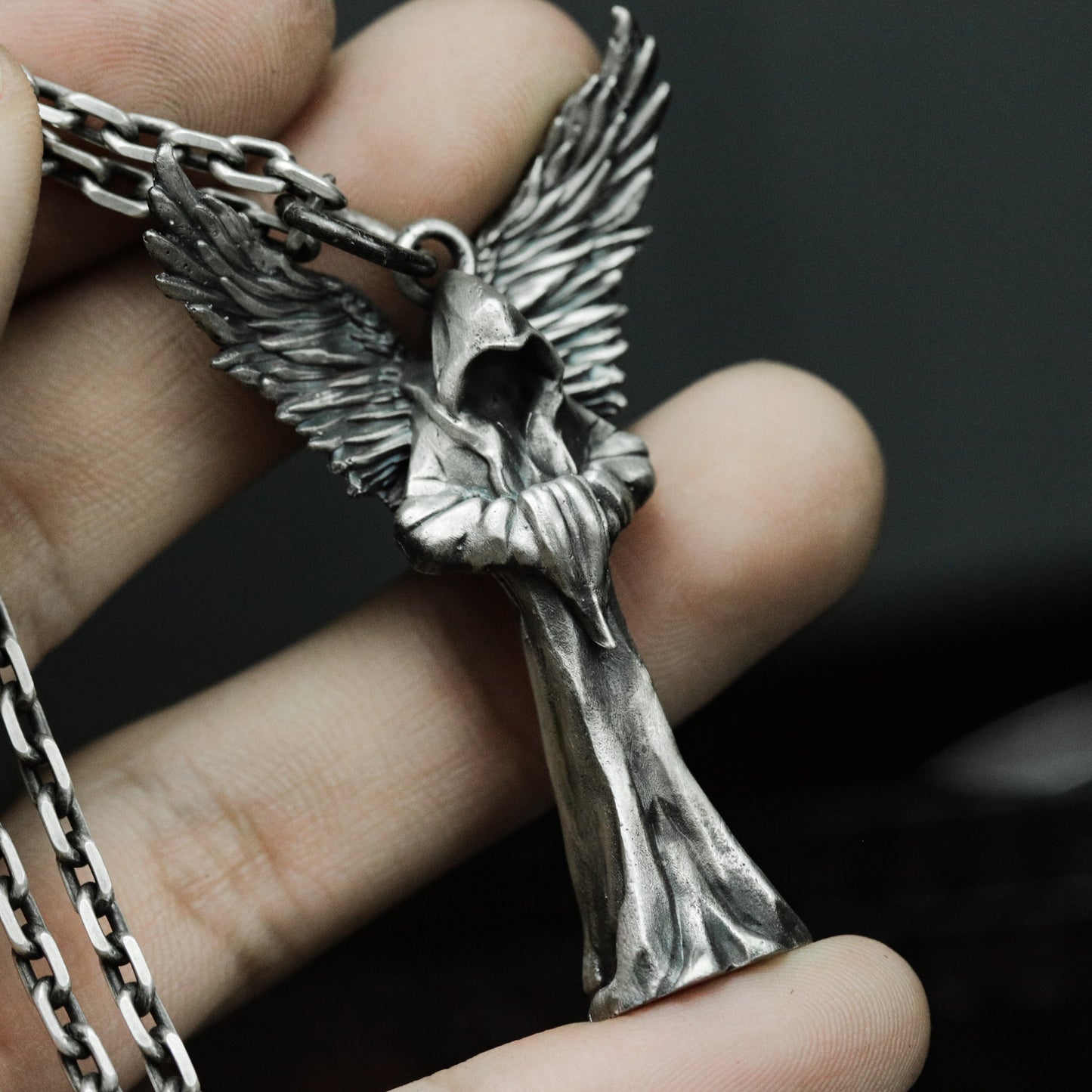 Winged Watcher Pendant ¨C 925 Silver Handmade