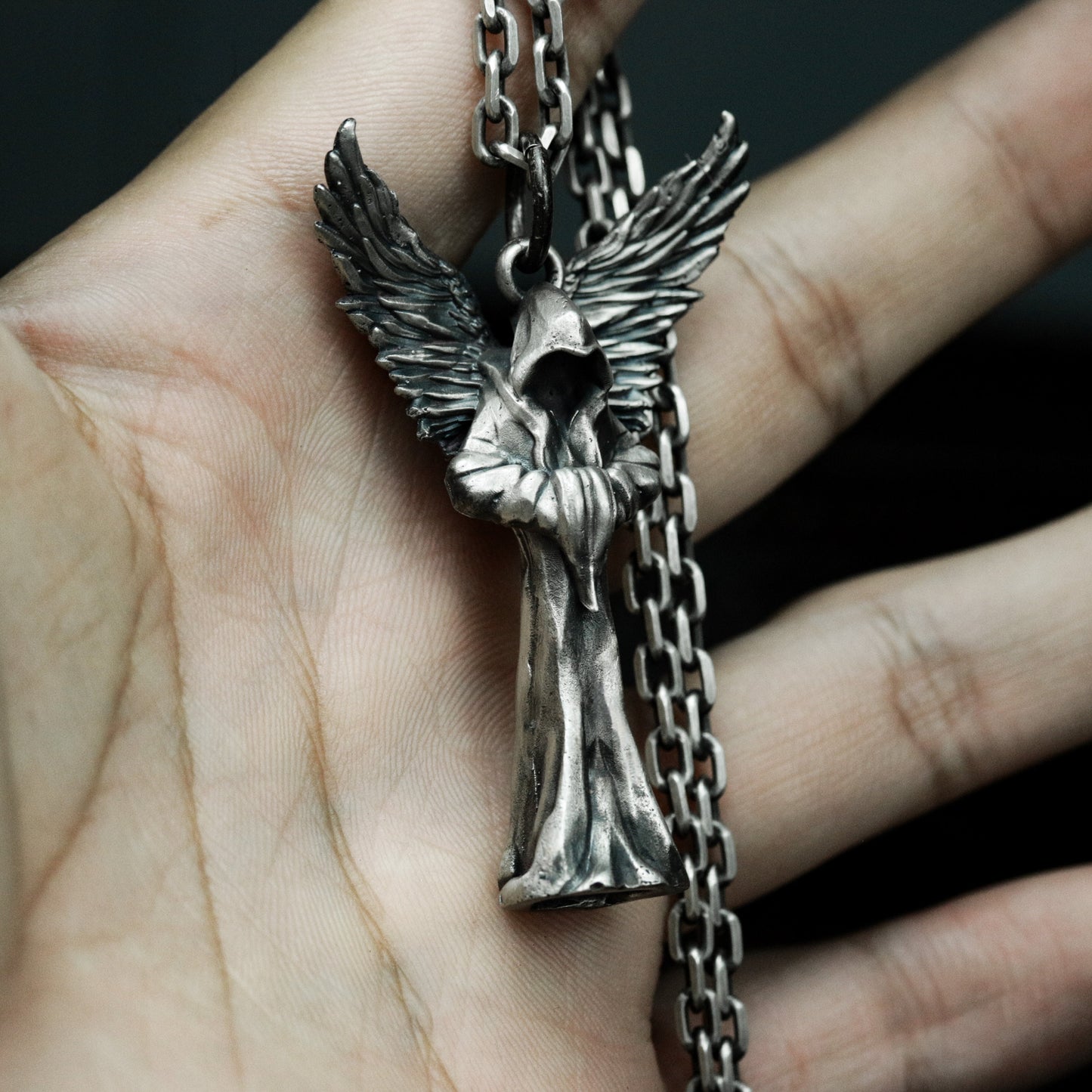 Winged Watcher Pendant ¨C 925 Silver Handmade