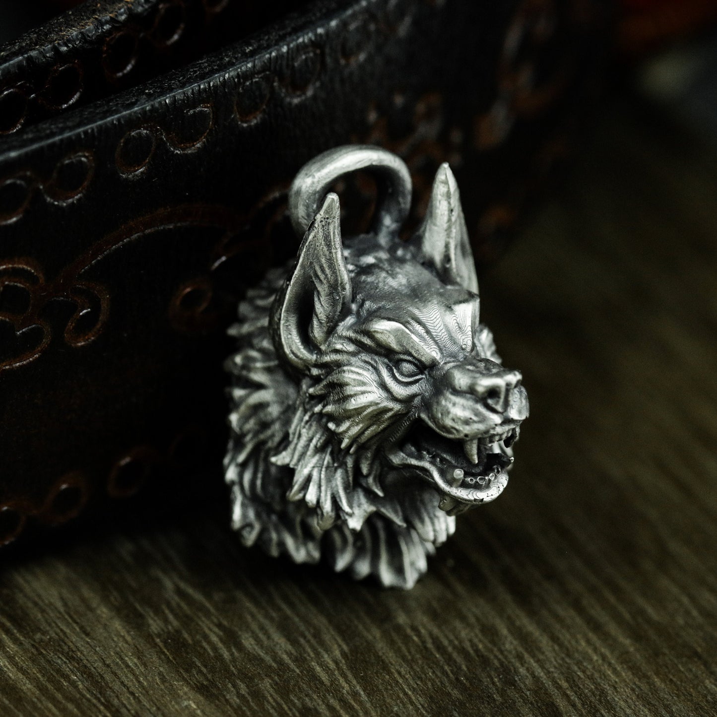 Wild Wolf King Pendant - 925 Silver Handmade