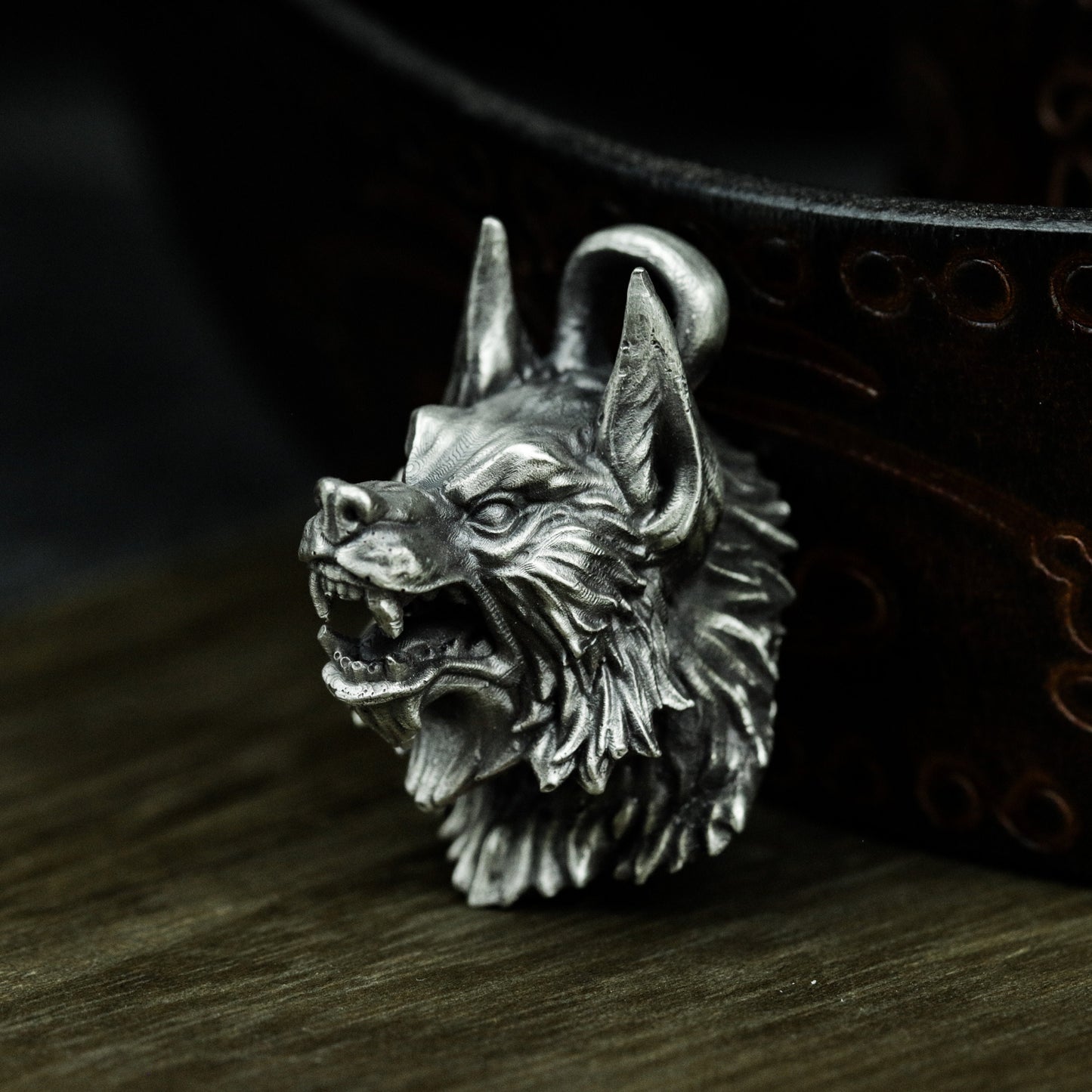 Wild Wolf King Pendant - 925 Silver Handmade