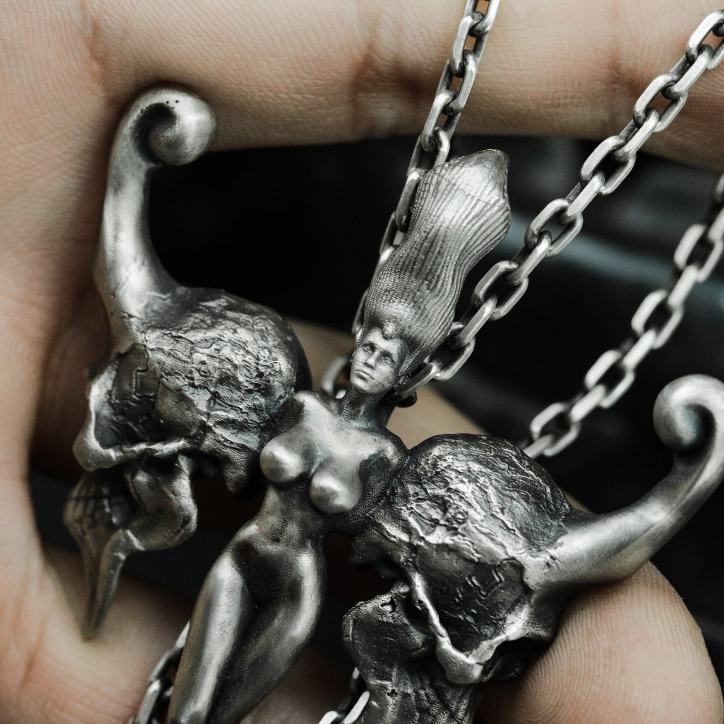 Winged Goddess Pendant - 925 Silver Handmade