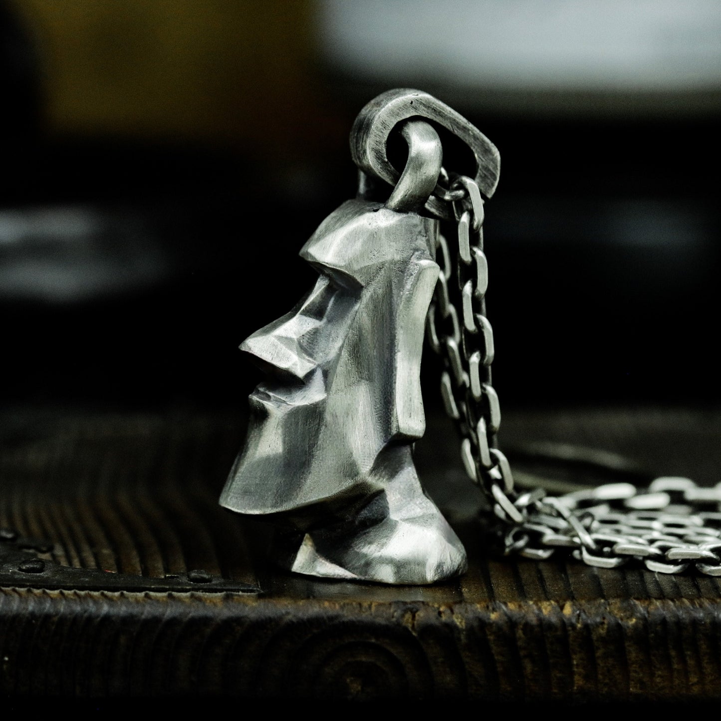Moai Totem Pendant ¨C 925 Sterling Silver Handmade