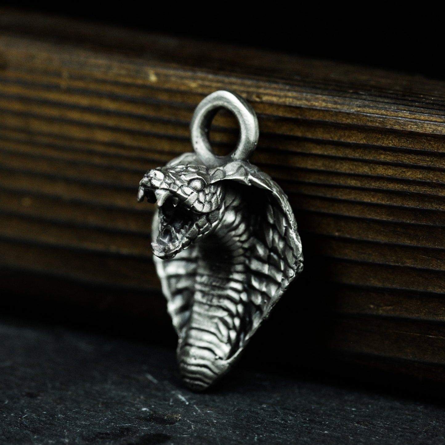 Cobra Head Pendant with Flared Hood ¨C 925 Sterling Silver Handmade