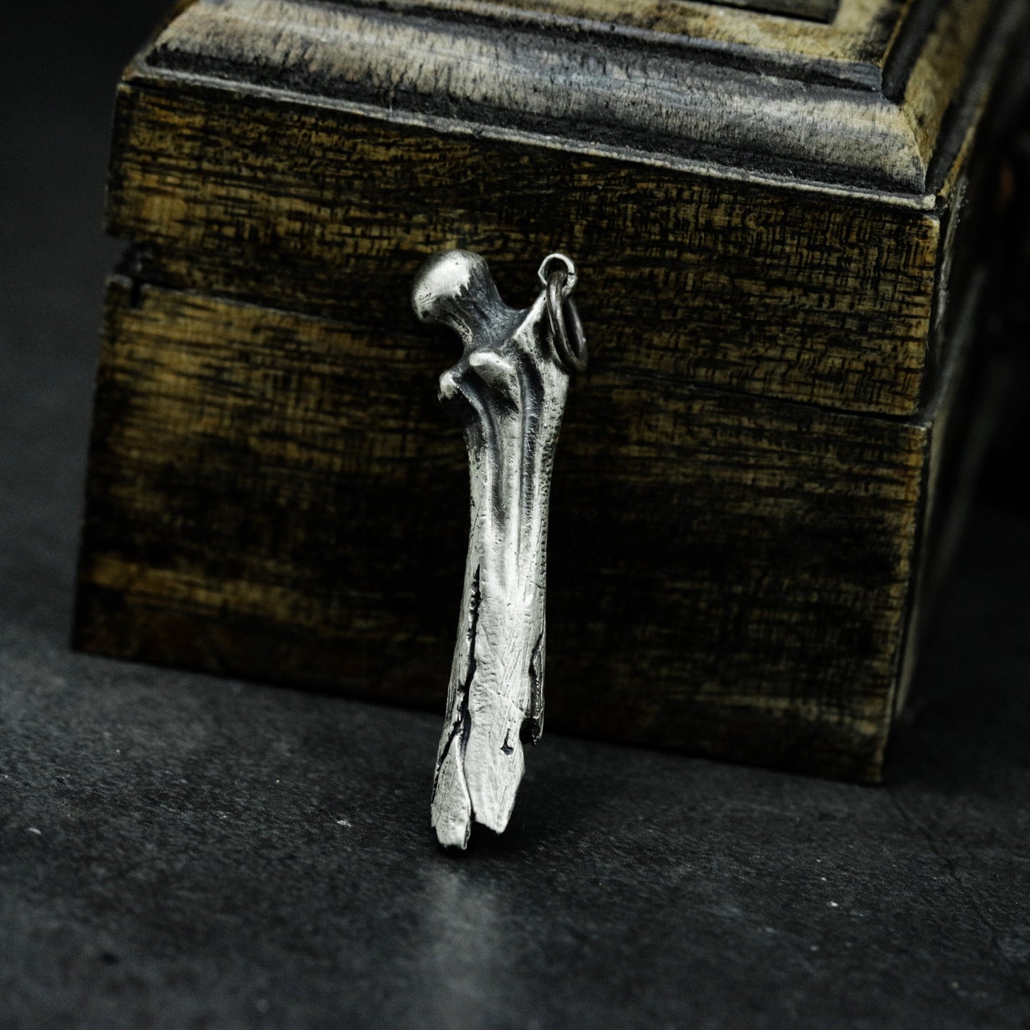 Femur Bone Pendant - 925 Silver Handmade Anatomical Totem