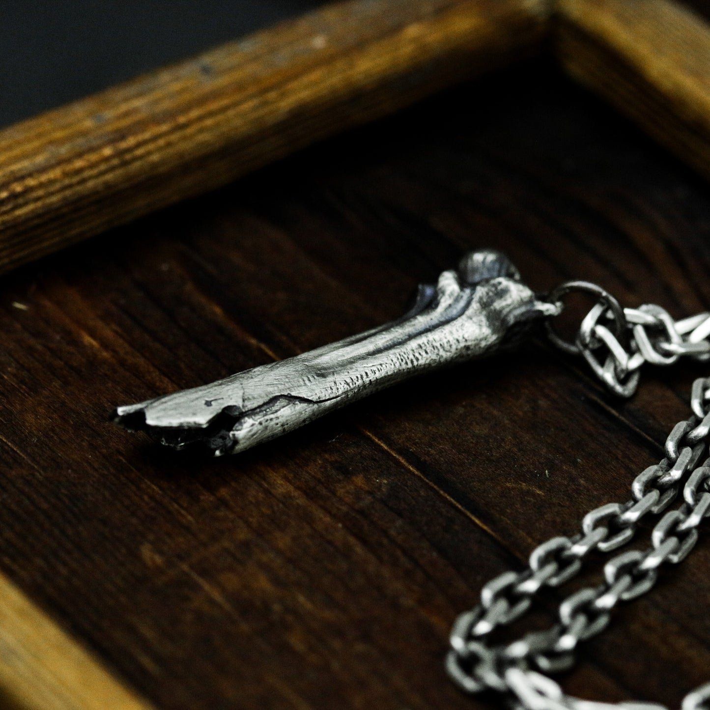 Femur Bone Pendant - 925 Silver Handmade Anatomical Totem