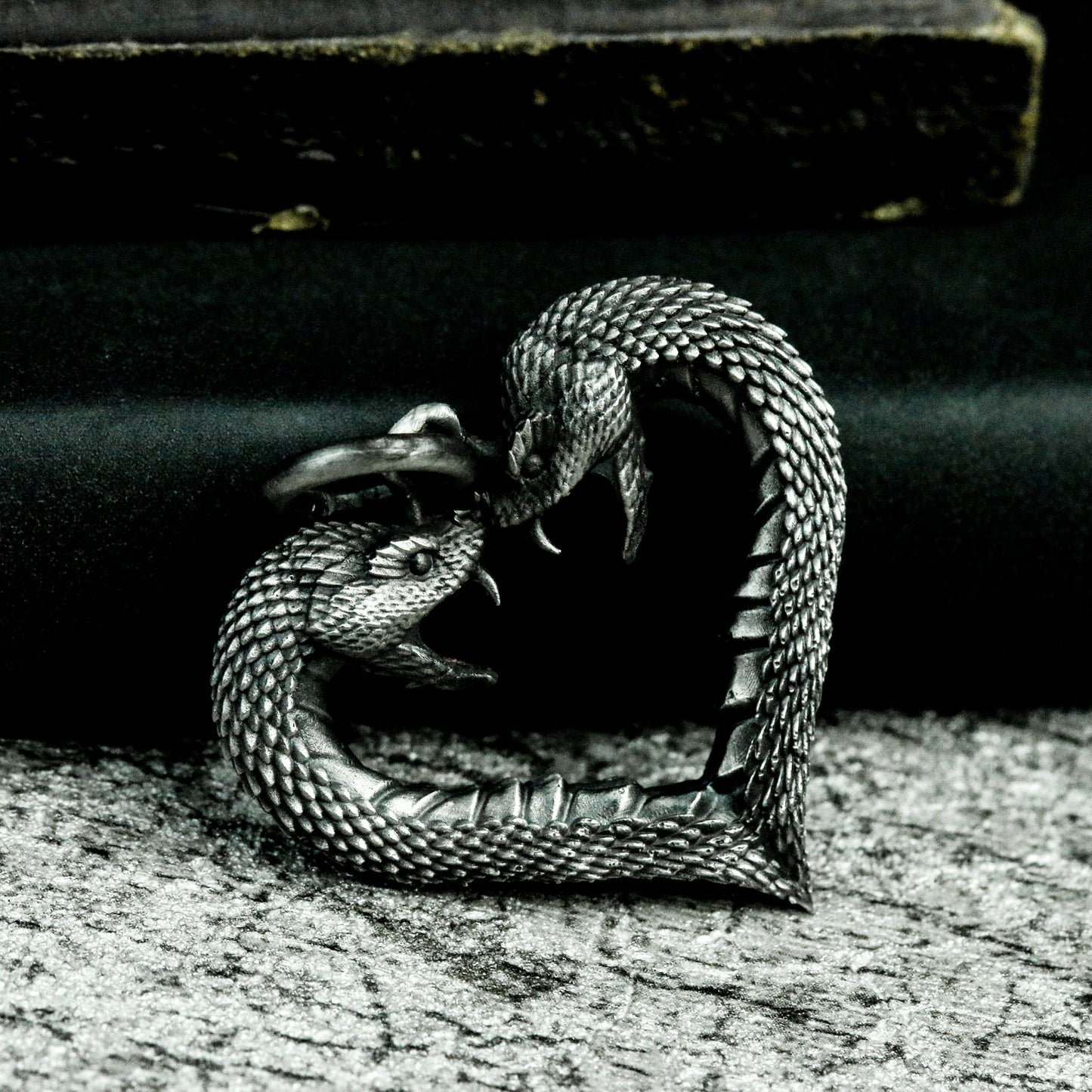 Serpent Heart Pendant ¨C Handmade 925 Silver Gothic Symbol Necklace