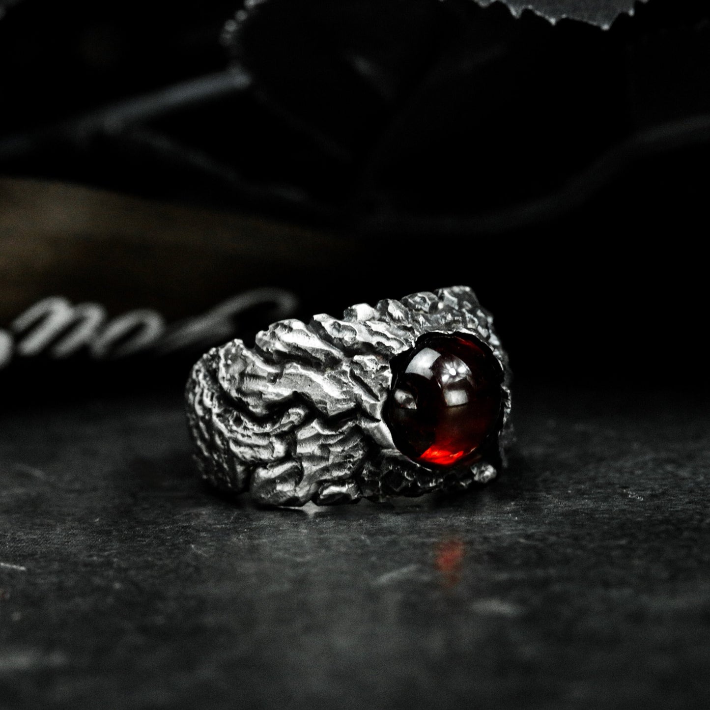 Lava Eruption Ring ¨C Handmade 925 Silver Magma Stone Claw Band