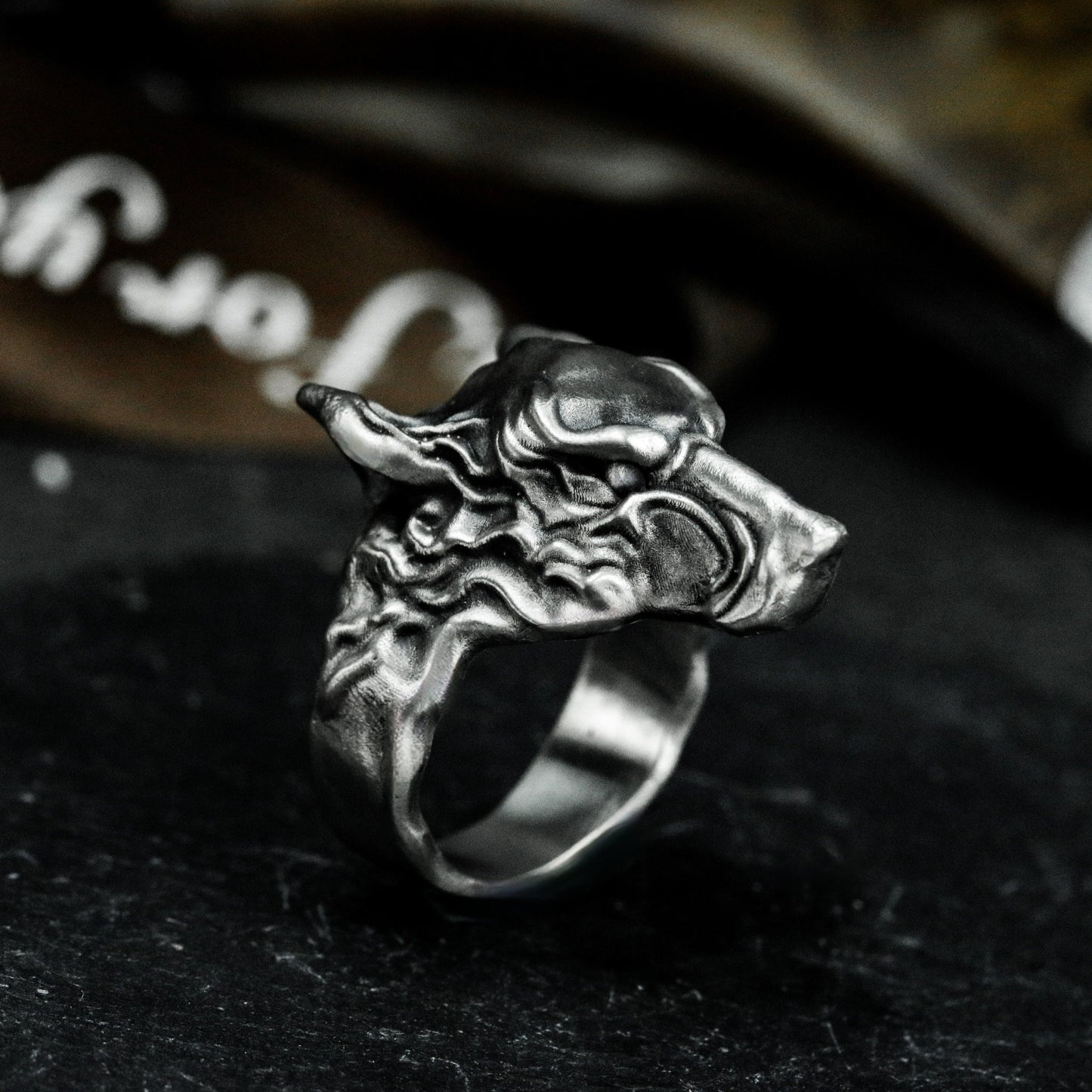 Wolf King Totem Ring - 925 Silver Handmade
