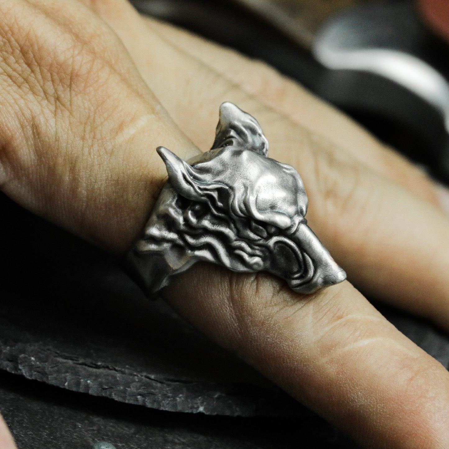 Wolf King Totem Ring - 925 Silver Handmade