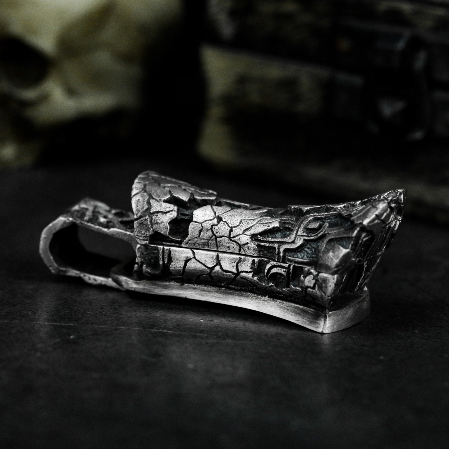Carved Coffin Pendant - 925 Silver Handmade