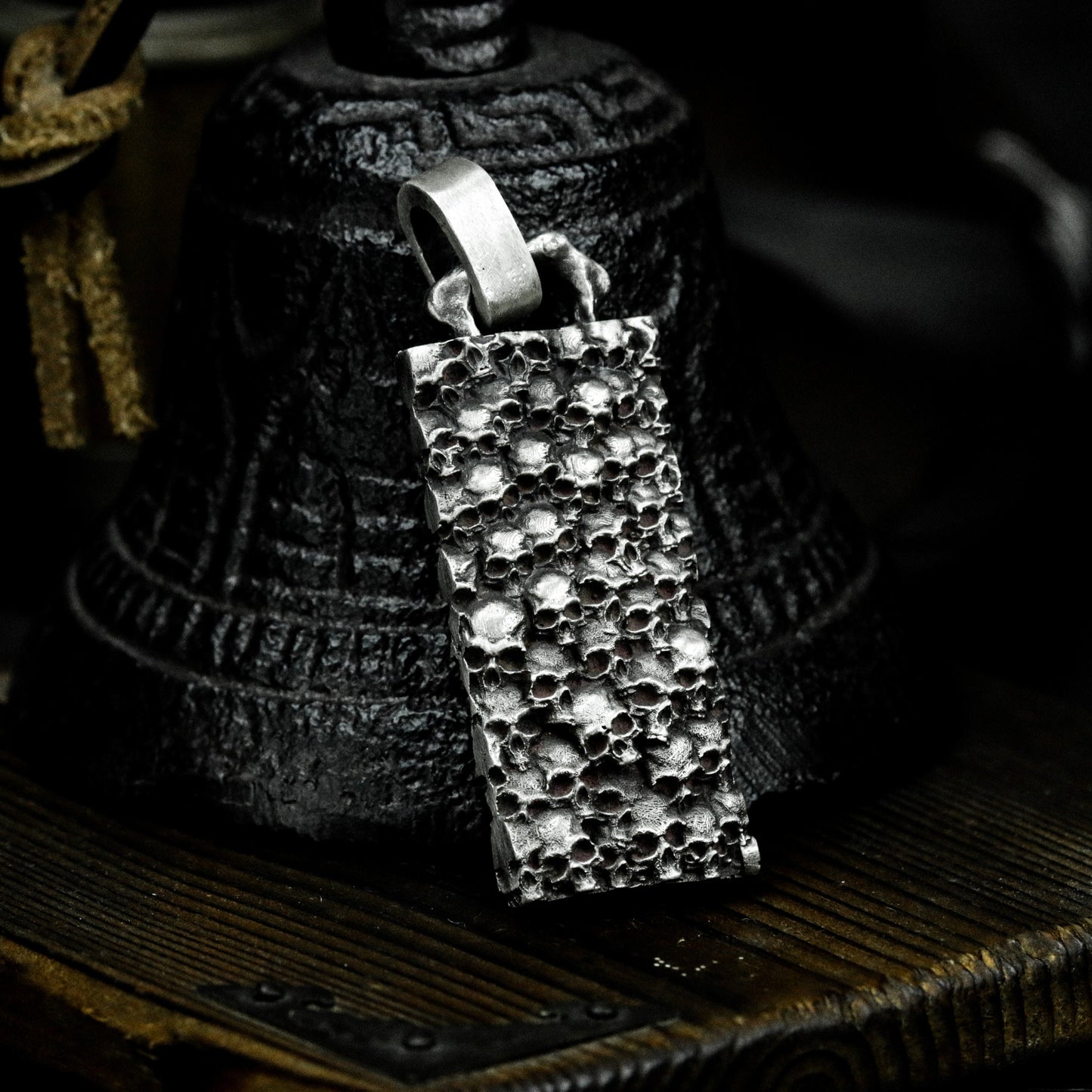 Cemetery Dog Tag Pendant - 925 Silver Handmade