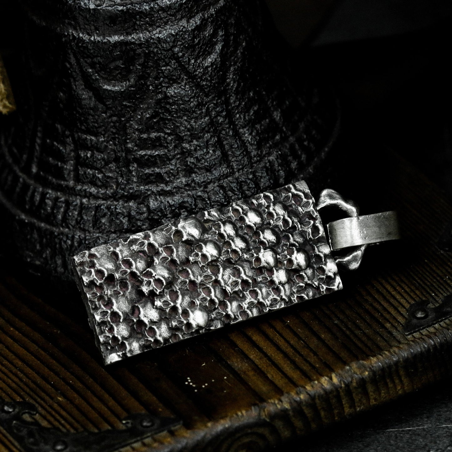 Cemetery Dog Tag Pendant - 925 Silver Handmade