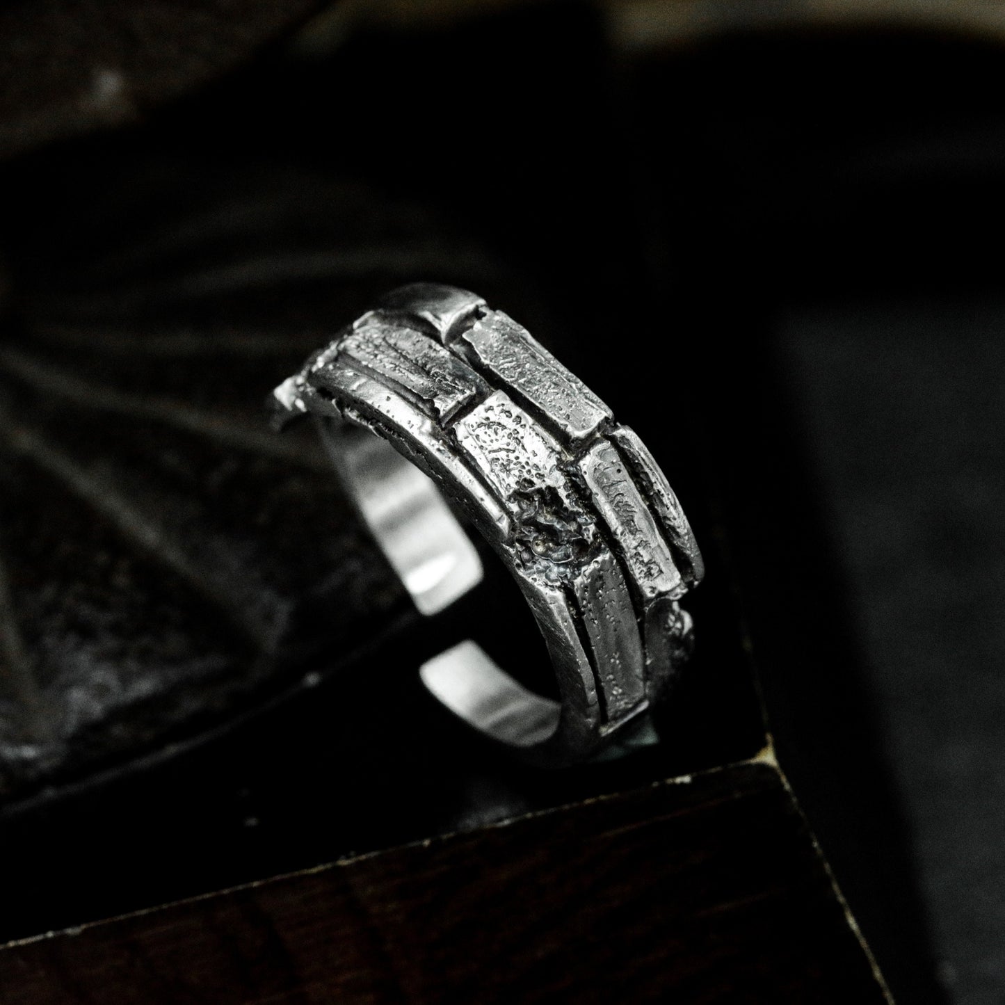 Broken Brick Wall Ring - 925 Silver Handmade