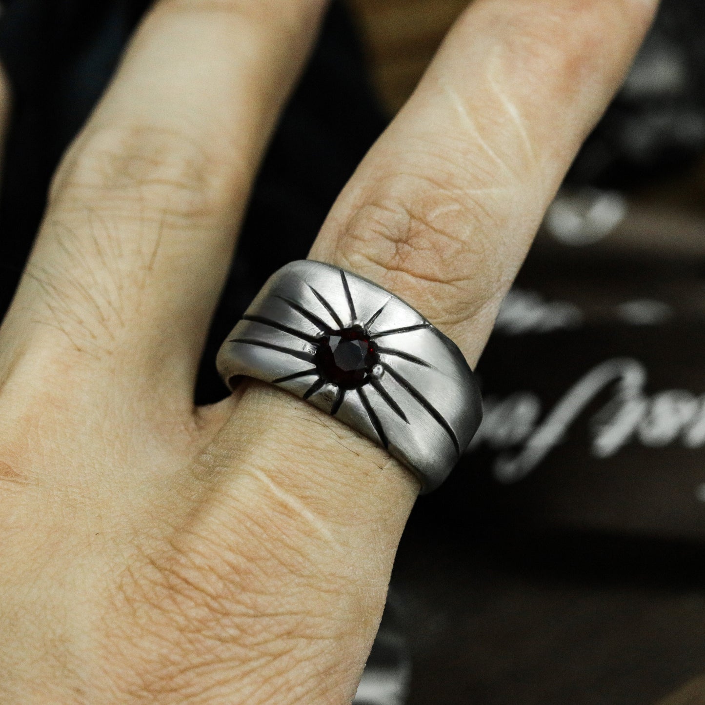 Sun Moon Star Couple Ring - 925 Silver Handmade