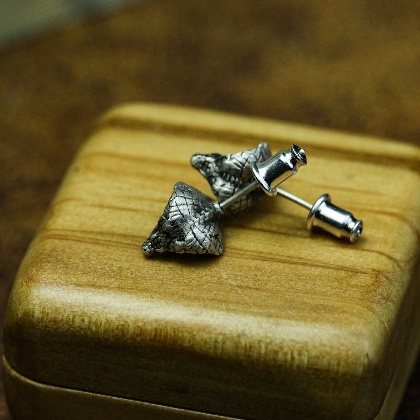Cobra Head Stud Earrings ¨C 925 Sterling Silver Handmade