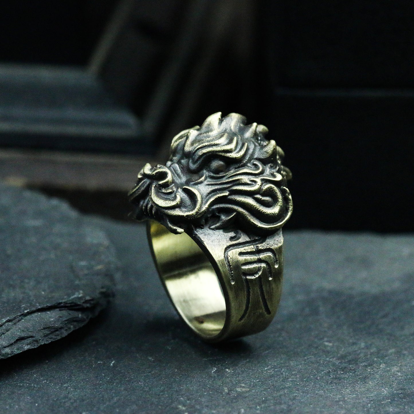 Kirin Beast Ring ¨C Handmade 925 Silver Chinese Guardian Unicorn Band