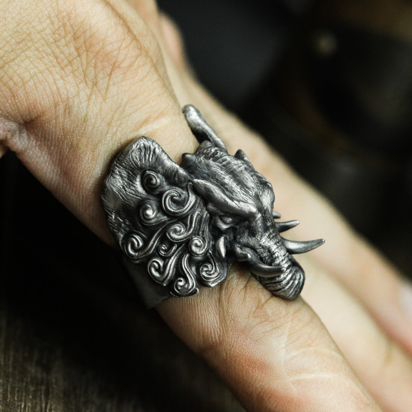 Elephant Demon Ring ¨C 925 Silver Handmade