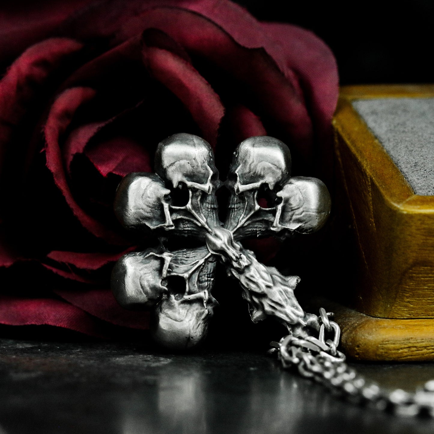 Skull Cross Pendant ¨C 925 Sterling Silver Handmade