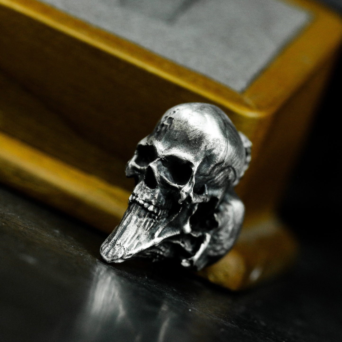 Double Skull Heart Pendant ¨C 925 Sterling Silver Handmade