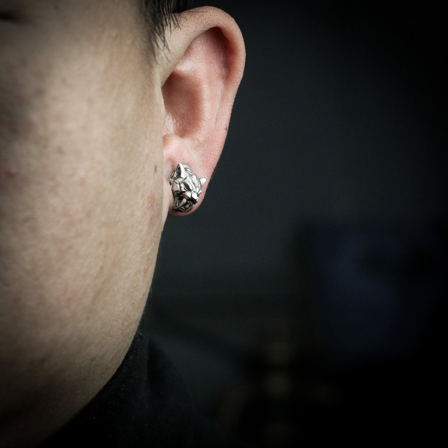 Saber-toothed Tiger Earrings - 925 Silver Handmade