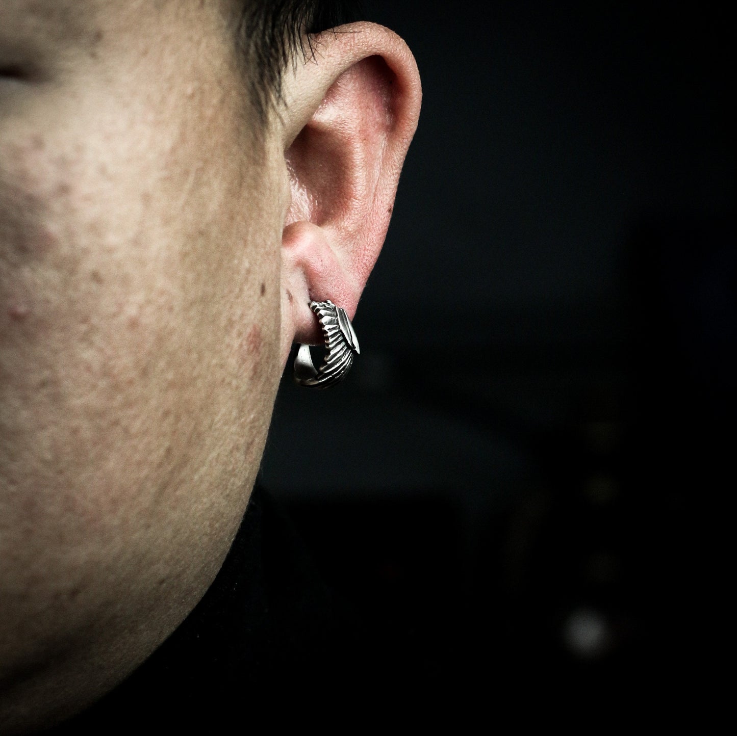 Wrapped Wing Stud Earrings - 925 Sterling Silver Handmade