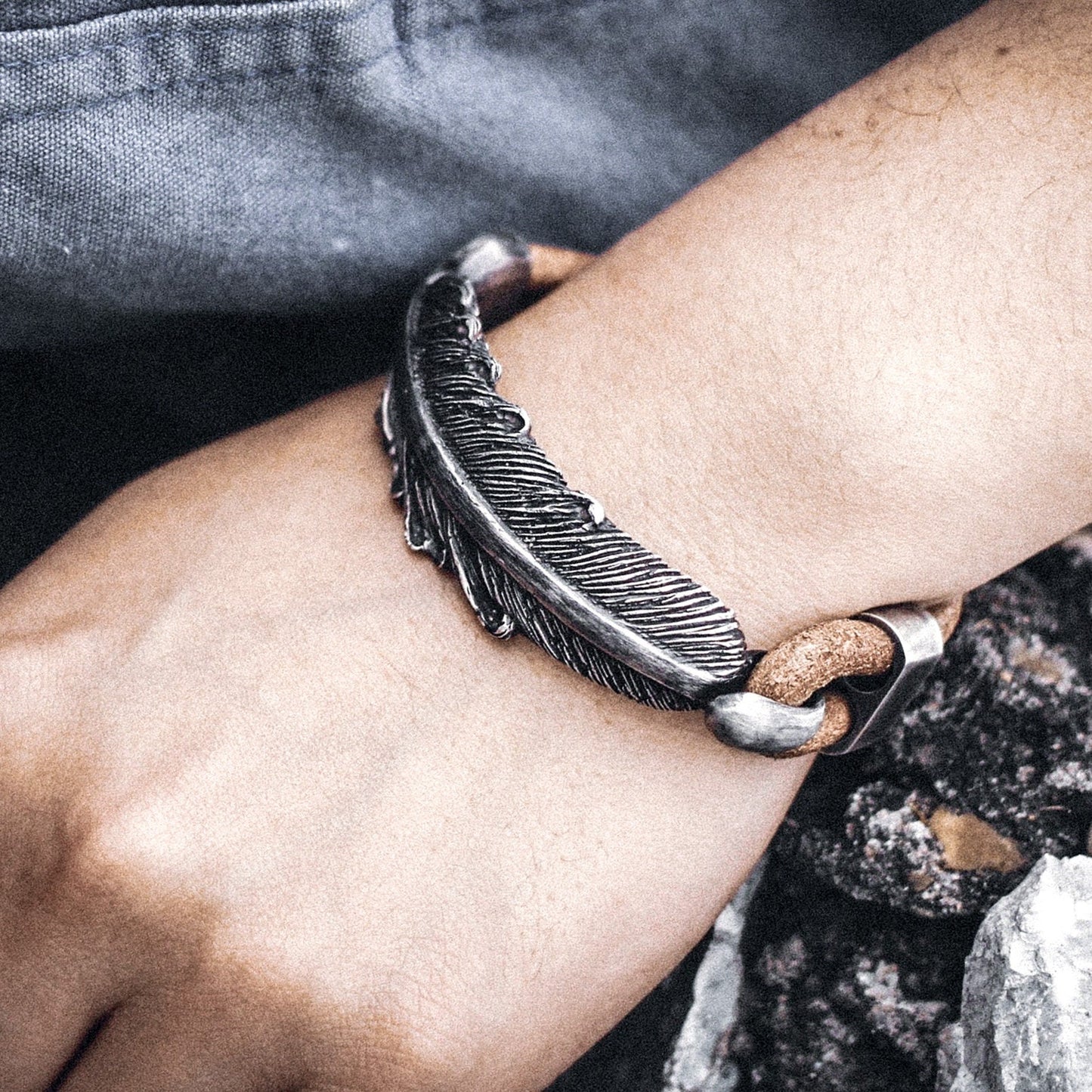 Feather Wrap Bracelet ¨C 925 Silver Handmade