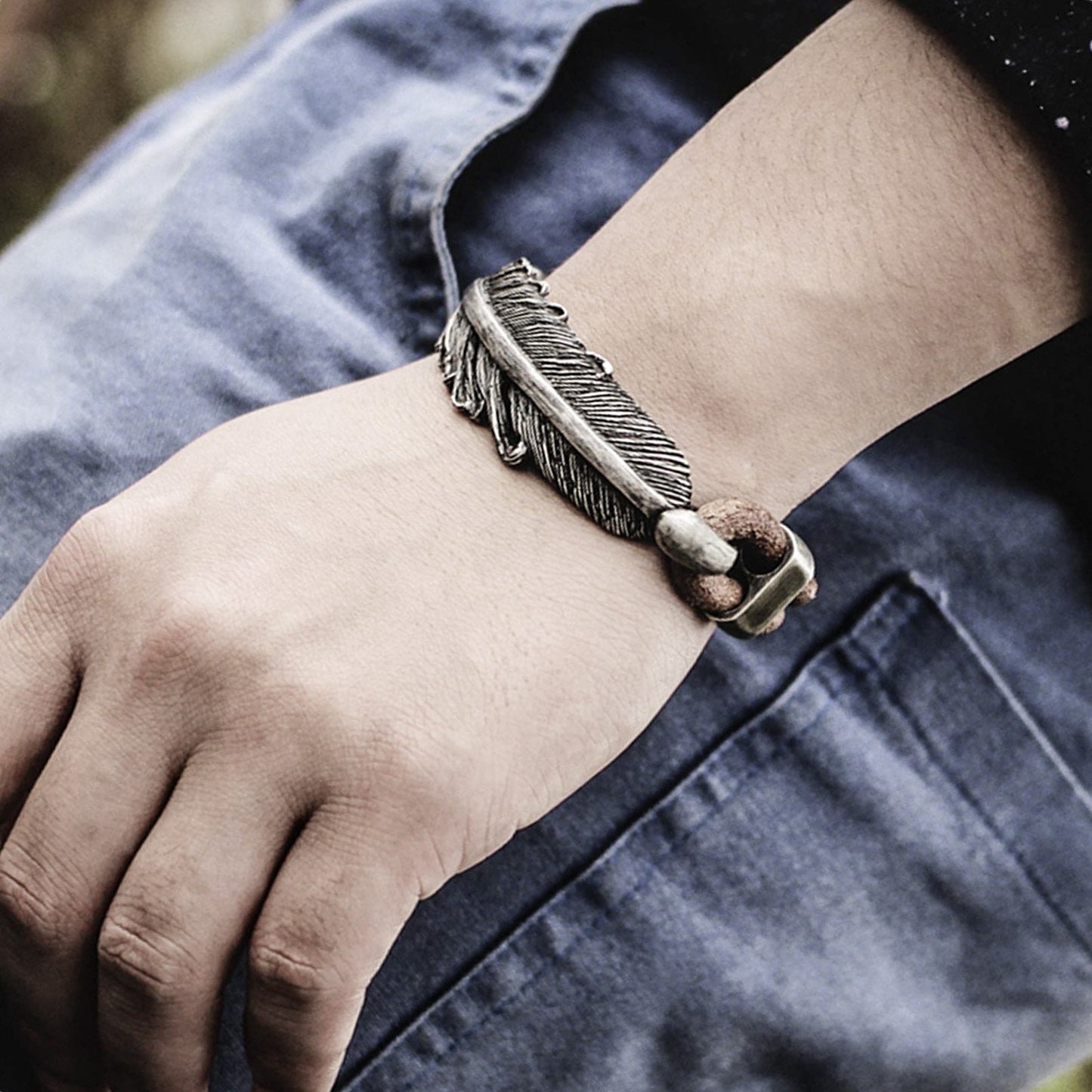Feather Wrap Bracelet ¨C 925 Silver Handmade