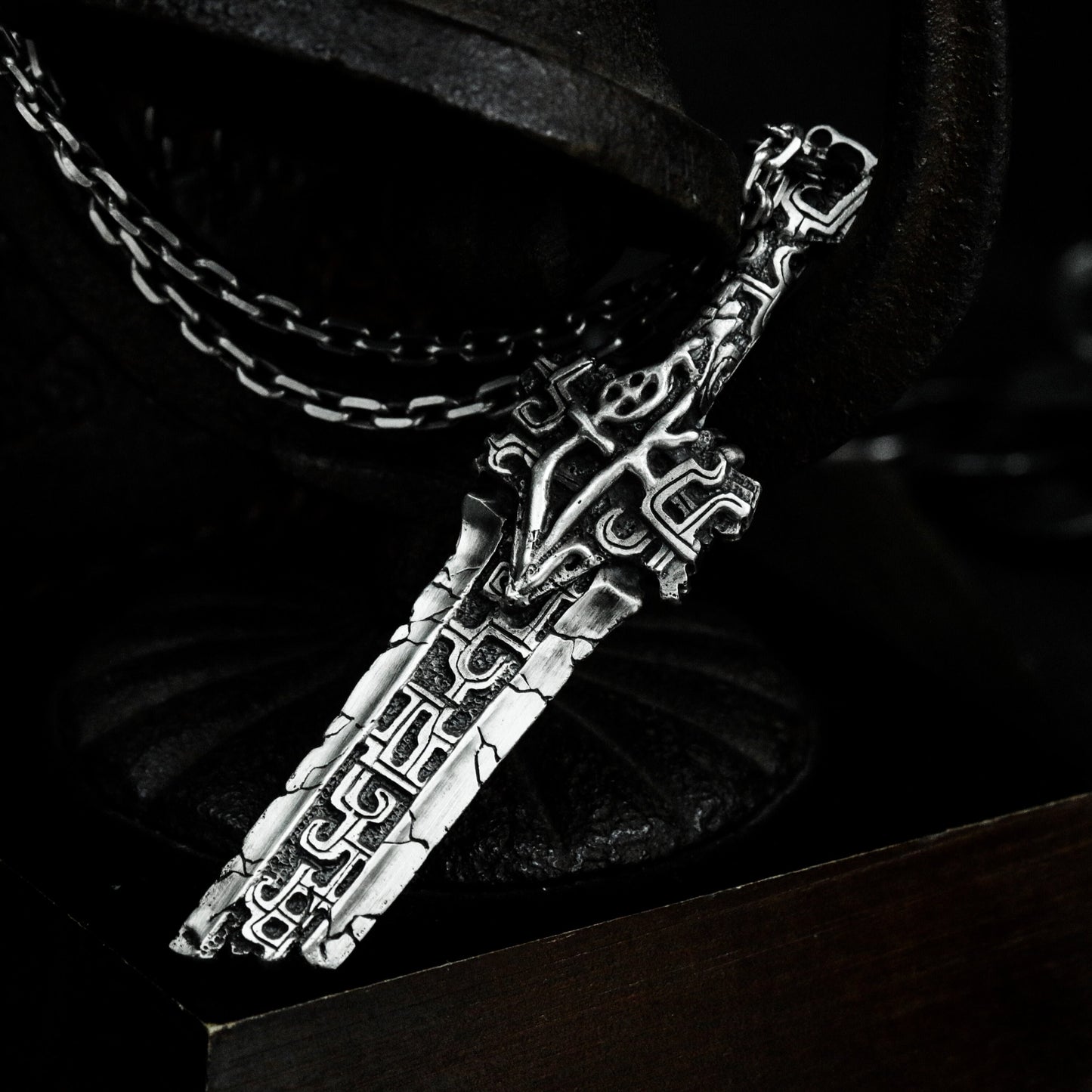 Runic Sword Pendant - 925 Silver Handmade Warrior Relic