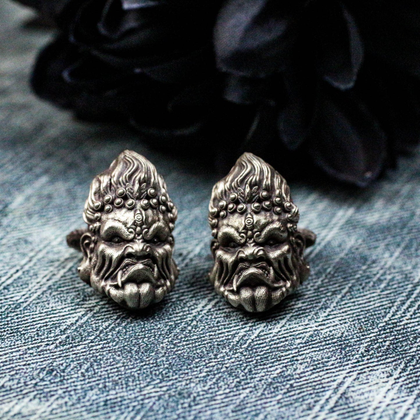 Fudo Buddha Cufflinks - Handmade 925 Sterling Silver