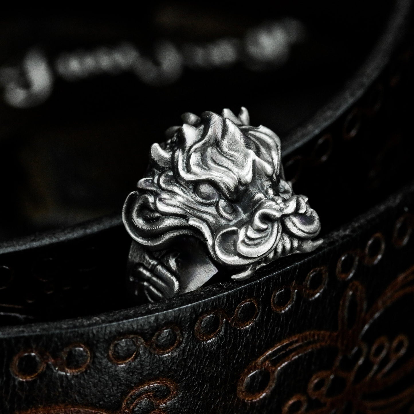Kirin Beast Ring ¨C Handmade 925 Silver Chinese Guardian Unicorn Band