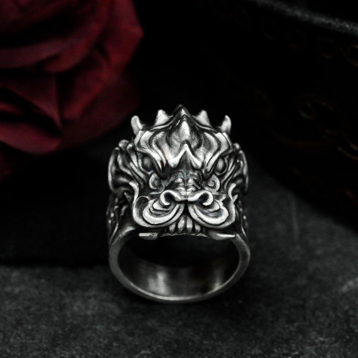 Kirin Beast Ring ¨C Handmade 925 Silver Chinese Guardian Unicorn Band