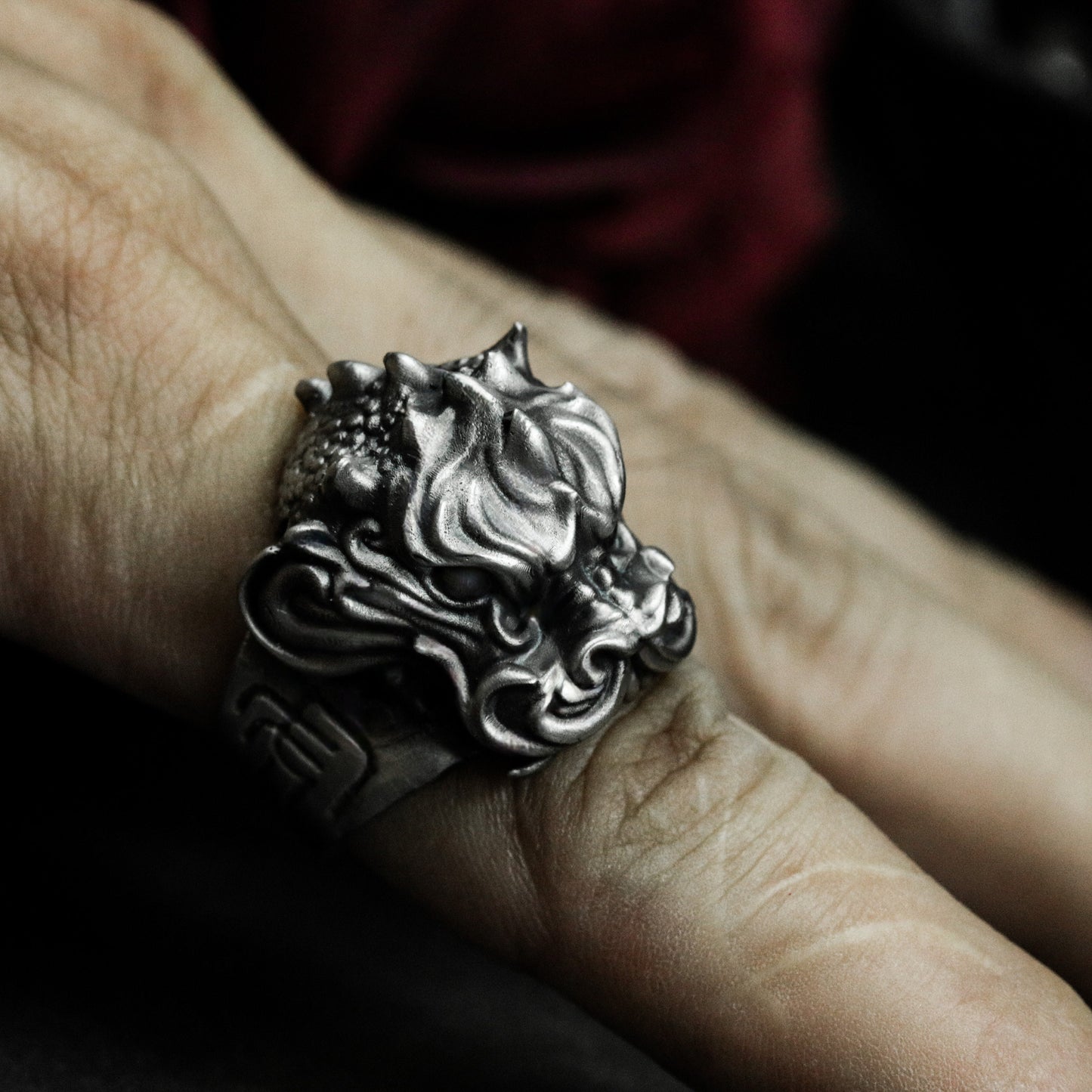 Kirin Beast Ring ¨C Handmade 925 Silver Chinese Guardian Unicorn Band