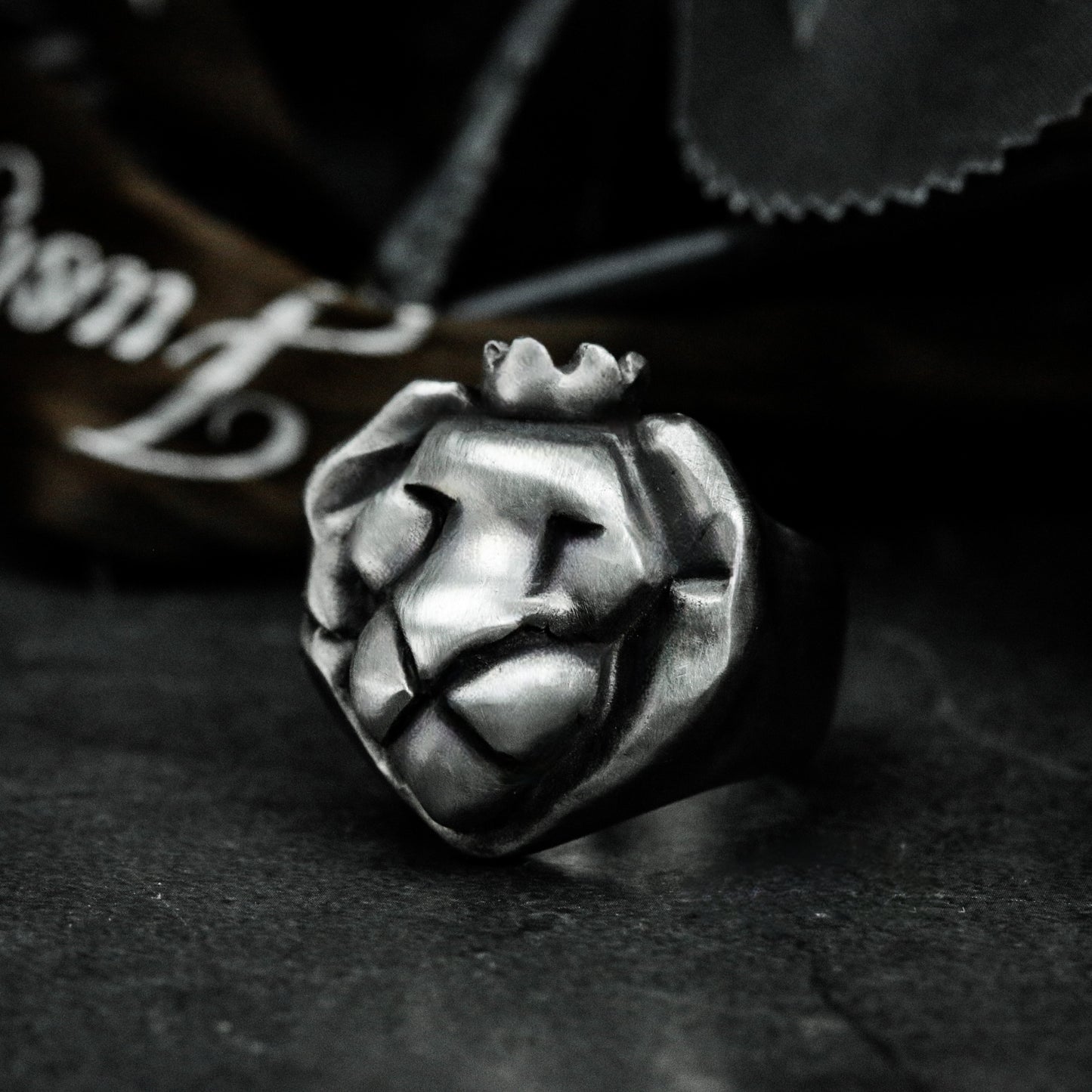 Cartoon Lion Ring ¨C Handmade 925 Silver Fun Jungle King Band